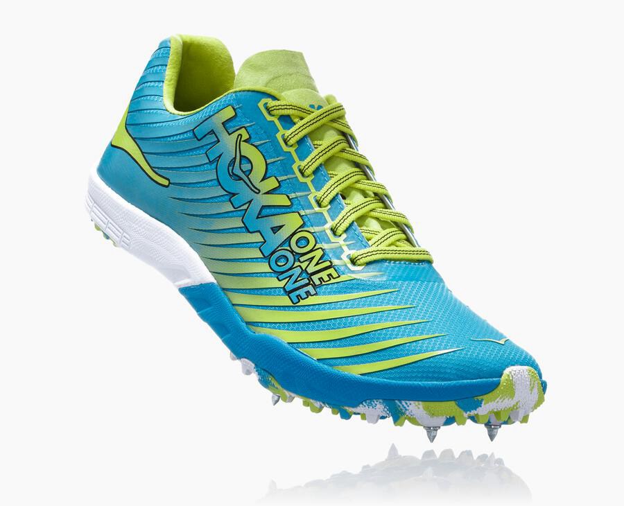 Hoka One One Spikes Damske Modre/Zelene - EVO XC - 39864-RFVP